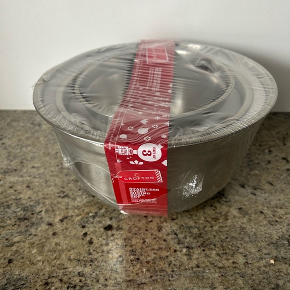 Crofton Stainless Steel Nesting Mixing Baking Bowls Set of...